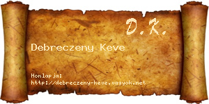 Debreczeny Keve névjegykártya