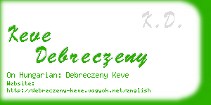 keve debreczeny business card